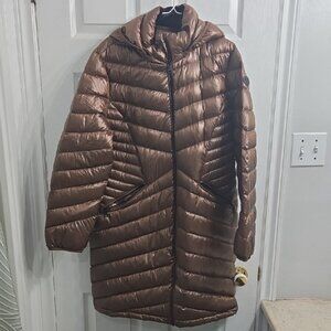 Andrew Marc Shiny Bronze Puffer Coat